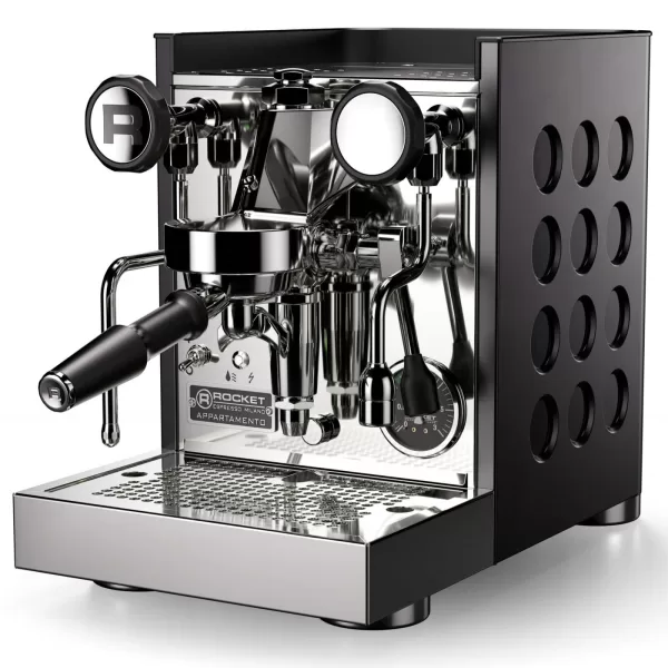 Rocket Appartamento TCA Siebträgermaschine Schwarz - PID-Steuerung, E61-Brühgruppe, 1,8L Kessel, kompakt, elegant, ideal für Espresso-Liebhaber