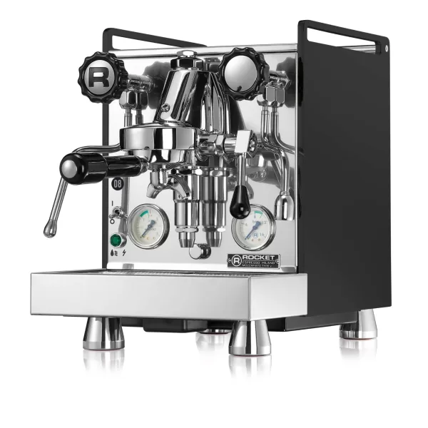 ROCKET Mozzafiato Type V PID Espressomaschine Schwarz - Zweikreiser, E61 Brühgruppe, ECO Mode, 1200W, 2 Manometer, 280x390x420 mm