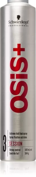 Schwarzkopf Professional Osis+ Session Finish Haarspray - Extra sterke fixatie, 48 uur kroesbescherming, snel drogend, glanzend, niet-plakkerig