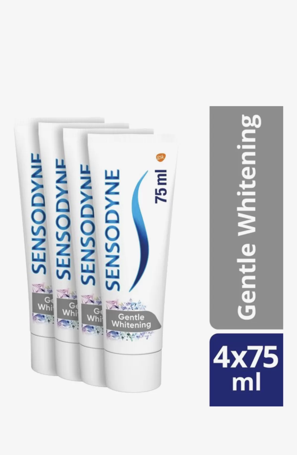 Sensodyne Gentle Whitening Tandpasta 4-pack - Bescherming voor Gevoelige Tanden, Versterkt Tandglazuur & Vlekverwijdering, Frisse Munt smaak