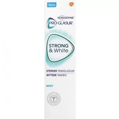 Sensodyne ProGlasur Strong & White Tandpasta – Wittere Tanden, Versterkt Tandglazuur, Bescherming Tegen Zuren, 75 ml