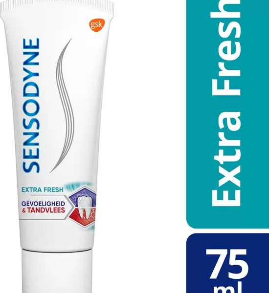 Sensodyne Tandpasta Gevoeligheid & Tandvlees Extra Fresh 75 ml - Bescherming voor gevoelige tanden, verbetert tandvleesgezondheid, frisse mond!