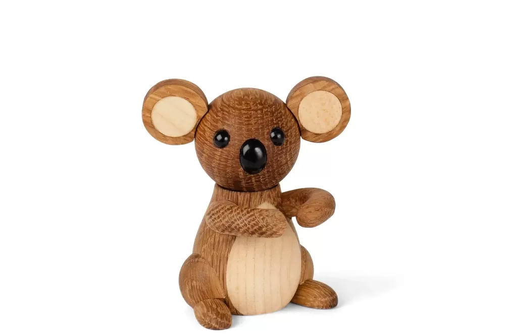 Spring Copenhagen Koala Joey – Niedliche Holzfigur aus Eiche & Esche, beweglich, skandinavisches Design, perfekt für Wohnzimmer & Kinderzimmer