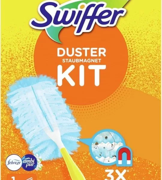 Swiffer Duster Starterkit mit 3 Febreze Nachfüllungen – Effiziente Staubentfernung, kein Aufwirbeln, ideal für schwer erreichbare Stellen