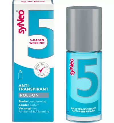 syNeo Deodorant Roll-On Anti-Transpirant ohne Parfum, 50 ml – 5 Tage Schutz, dermatologisch getestet, hypoallergen, huidirritatie-vrij