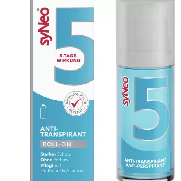 syNeo Deodorant Roll-On Anti-Transpirant ohne Parfum, 50 ml - 5 Tage Schutz, hautschützend, dermatologisch getestet, für empfindliche Haut