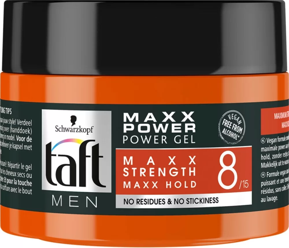 Taft Styling MAXX Power Gel, 1x 150ml – 24h maximale Hold, Hold Level 8, keine Rückstände, für perfektes Hairstyling