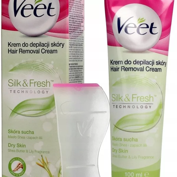 VEET Ontharingscrème voor Droge Huid - Silk & Fresh, 100ml - Effectieve Haarverwijdering & 24 Uur Hydratatie