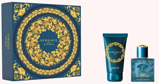 Versace Eros Heren Giftset – 30 ml Eau de Toilette Spray + 50 ml Showergel – Luxe Cadeauset voor Hem