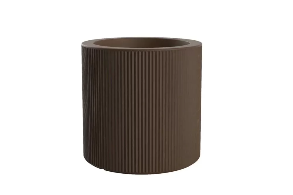 Vondom Gatsby Cylinder Pflanzgefäß Ø40 cm x 40 cm Bronze - Luxuriöses Design, wetterfest, UV-beständig, Art Déco Stil von Ramón Esteve