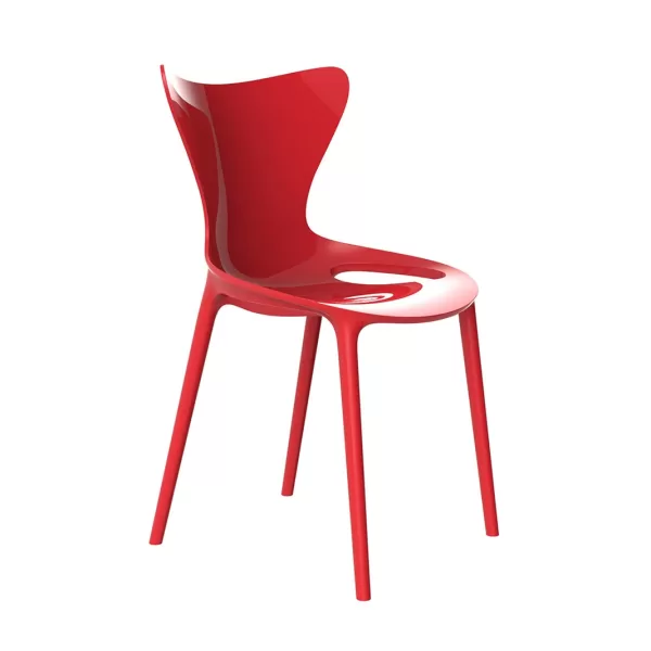 Vondom LOVE Stuhl Rot | Hochglanz lackiert | 100% recycelbar | Elegantes Design für Innen & Außen | UV-beständig | 53x51x87 cm