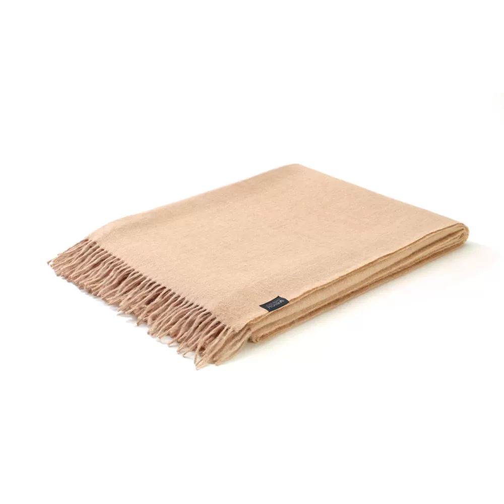 WEICH Couture Alpaca Plaid ALMA 200x130 cm - Beige, 100% Ultrafine Alpaca-Wolle, warm, atmungsaktiv, ethisch produziert, Geschenkidee