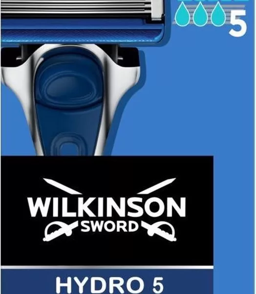 Wilkinson Hydro 5 Scheerapparaat voor Mannen - 5 Mesjes, Gel-Reservoir, Skin Protection, Flip Trimmer, Hydrateert Huid, Milieuvriendelijke Verpakking