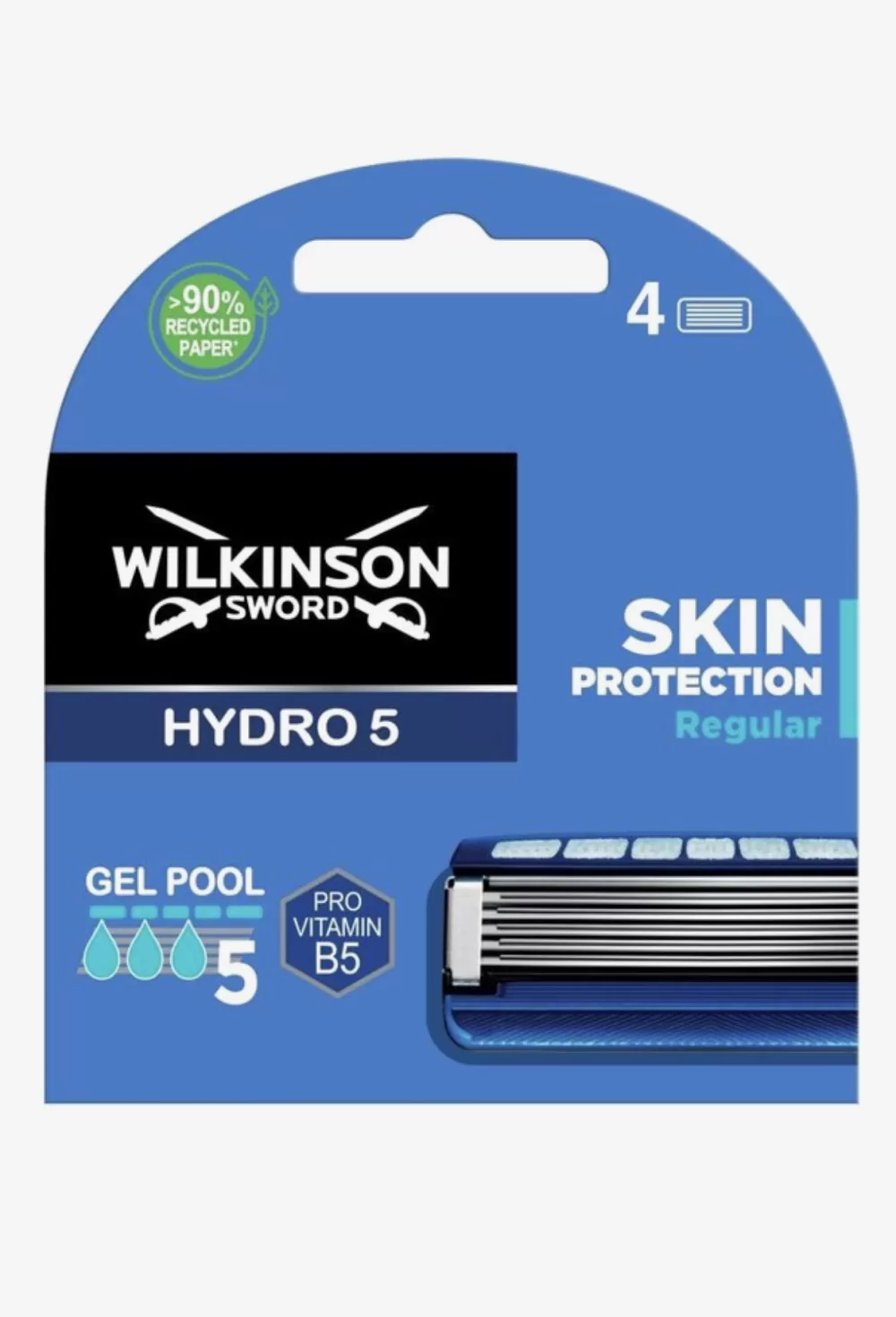 Wilkinson Hydro 5 Rasierer – 4 Stück, 5 Klingen, Hydrationstechnologie, sanfte Rasur für empfindliche Haut, Herrenrasierer