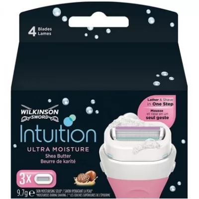 Wilkinson Intuition Ultra Moisture Rasierer mit Shea Butter - 3er Pack für sanfte & feuchtigkeitsspendende Rasur