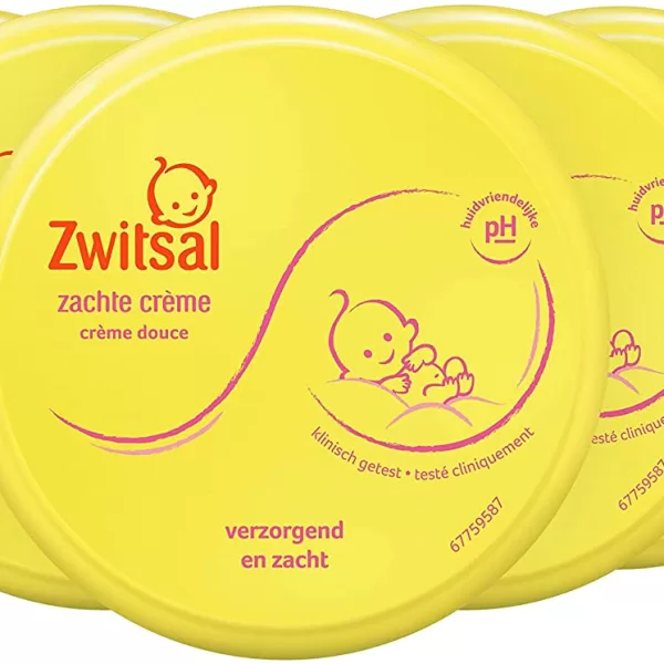 Zwitsal Baby Zachte Crème Voordeelverpakking 6 x 200 ml – Romige, hydraterende crème voor zachte en soepele babyhuid, pH-neutraal, dermatologisch getest