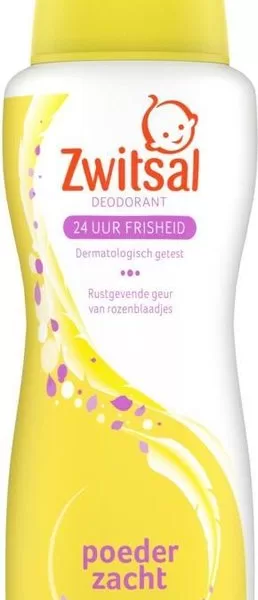 Zwitsal Poederzacht Deodorant – Lichte Bloemige Geur, 0% Alcohol, Dermatologisch Getest, Zacht voor Gevoelige Huid, Ideaal voor Tieners en Vrouwen