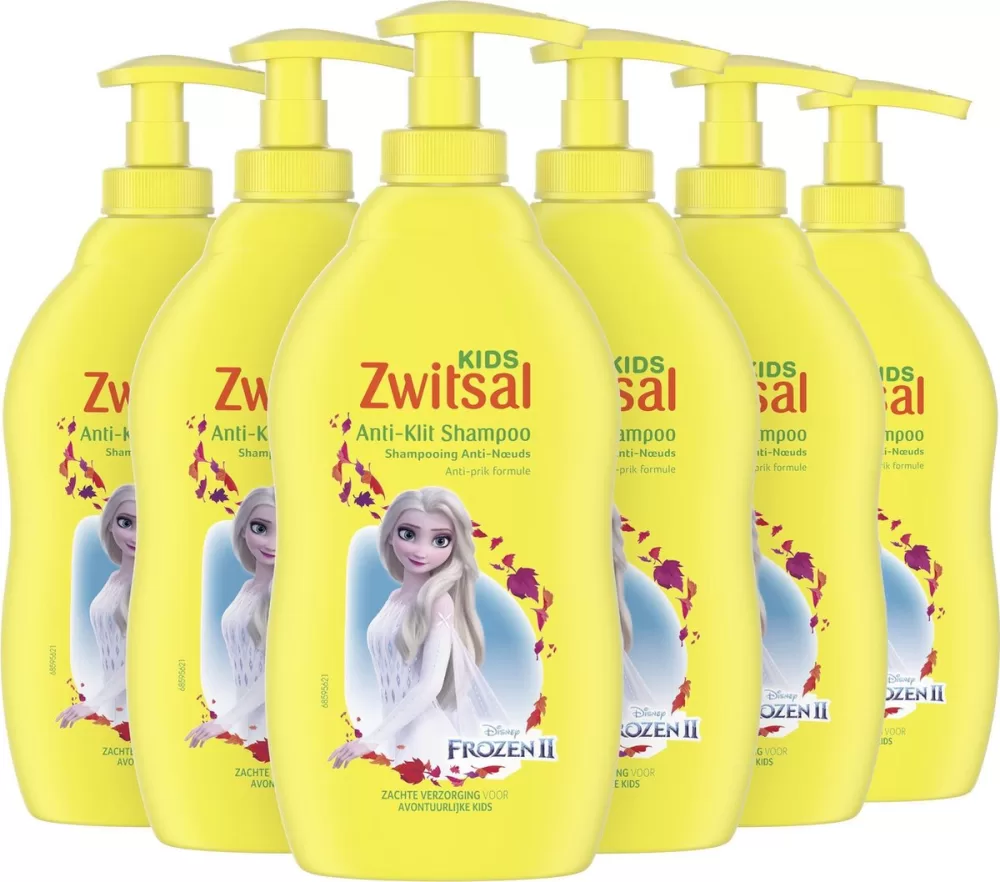 Zwitsal Anti-Klit Babyshampoo - 6x400ml, Zeepvrij, Dermatologisch Getest, Zacht voor Gevoelige Huid, Hydraterend, Anti-Prik Formule