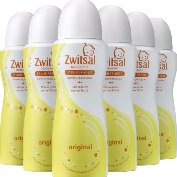 Zwitsal Original Deodorant – 6 x 100 ml – Zachte, Alcoholvrije Deodorant met Iconische Geur voor Tieners en Vrouwen – Dermatologisch Getest