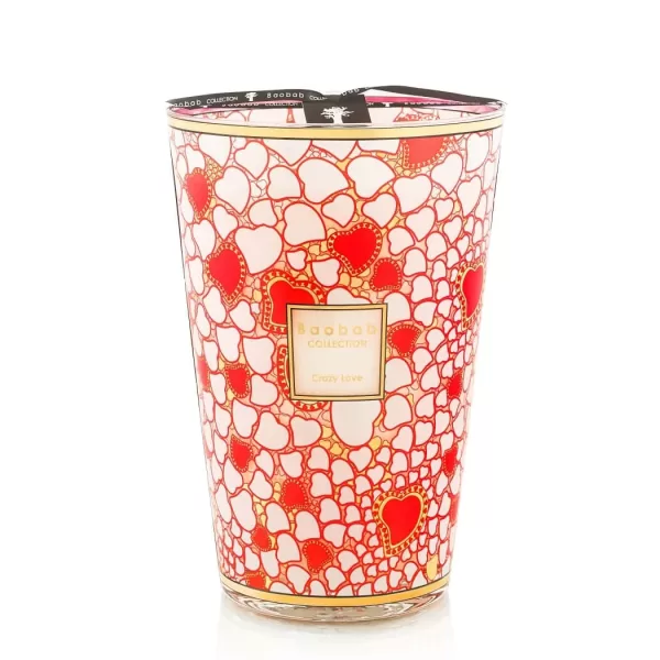 Baobab Crazy Love Duftkerze | Limited Edition | 35 Max | Florale Aromen von Mimose & Weißdorn | Elegantes Design mit Herzen