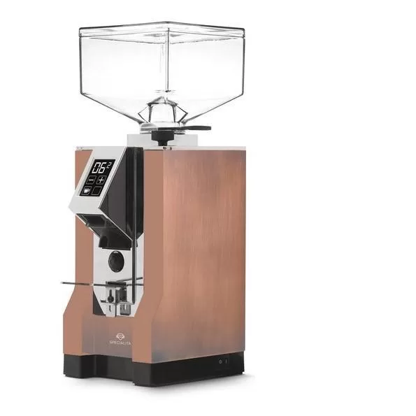 Eureka Mignon Specialita 15BL Kaffeemühle, Gealtertes Kupfer, 55mm Mahlwerk, Digitale Portionierung, Silent-Technologie, 250g Bohnenbehälter, Schwarz