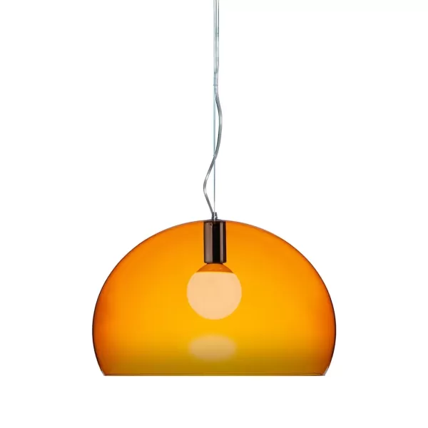 Kartell FL/Y Pendelleuchte Transparent Orange | Design Lampe, moderne Eleganz, einzigartiges Material, stilvolles Licht für Interieurs