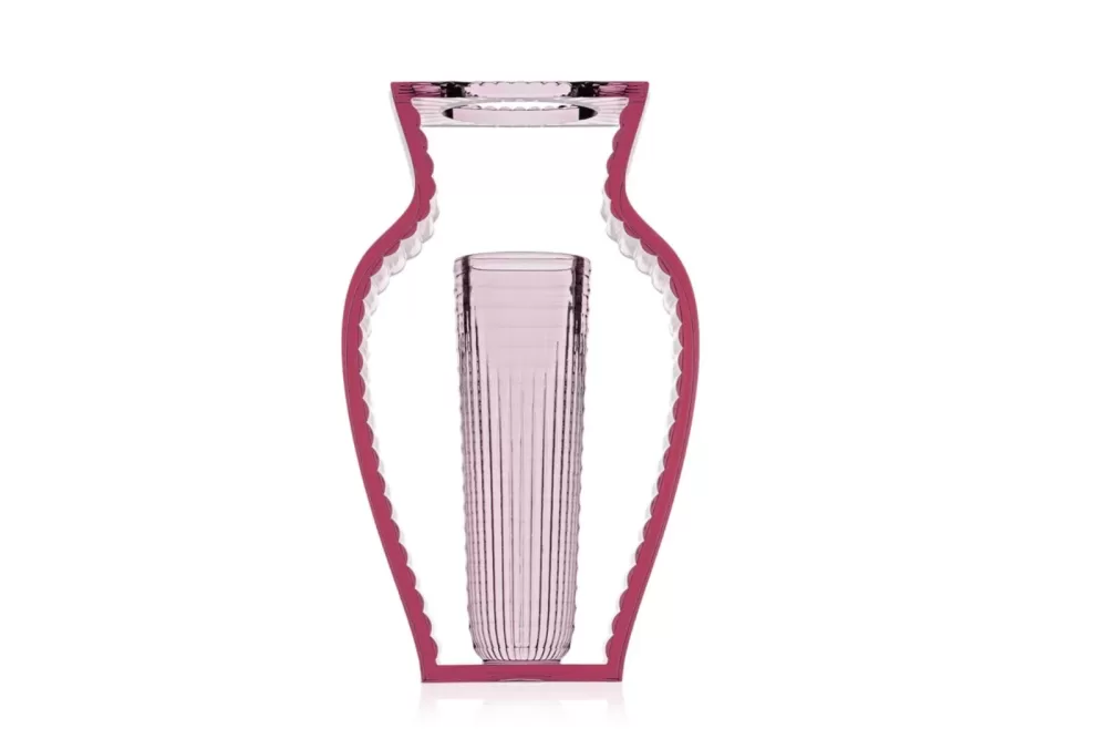 Kartell I Shine Vase Pink – Elegante geometrische Vase von Eugeni Quitllet im Art-Déco-Stil für stilvolle Dekoration und Akzente