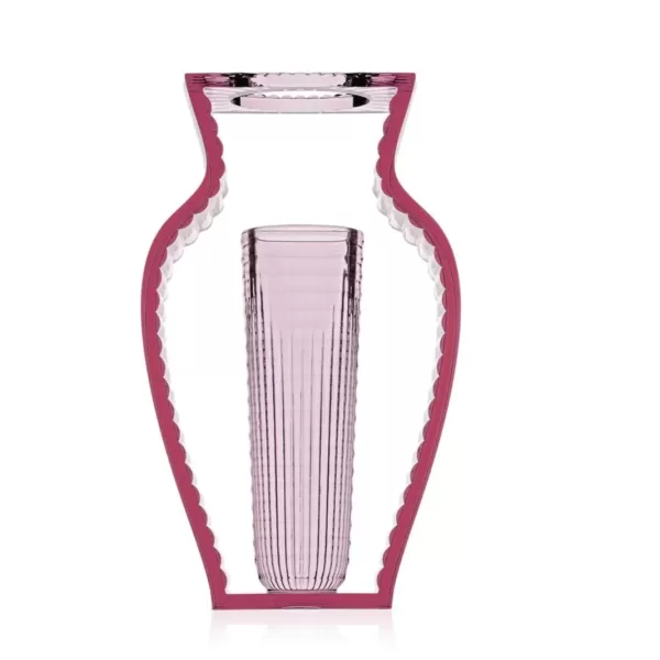 Kartell I Shine Vase Pink – Elegante geometrische Vase von Eugeni Quitllet im Art-Déco-Stil für stilvolle Dekoration und Akzente