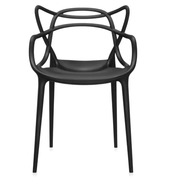 Kartell Masters Stuhl Schwarz - Designerstuhl von Philippe Starck, vielseitig für Innen & Außen, kreative Silhouettenfusion aus ikonischen Designs