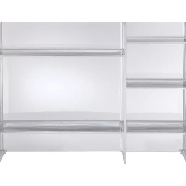 Kartell Sound-Rack Regal - Weißes, transparentes, stapelbares Regalsystem, modular & vielseitig, ideal als Aufbewahrung & Raumteiler