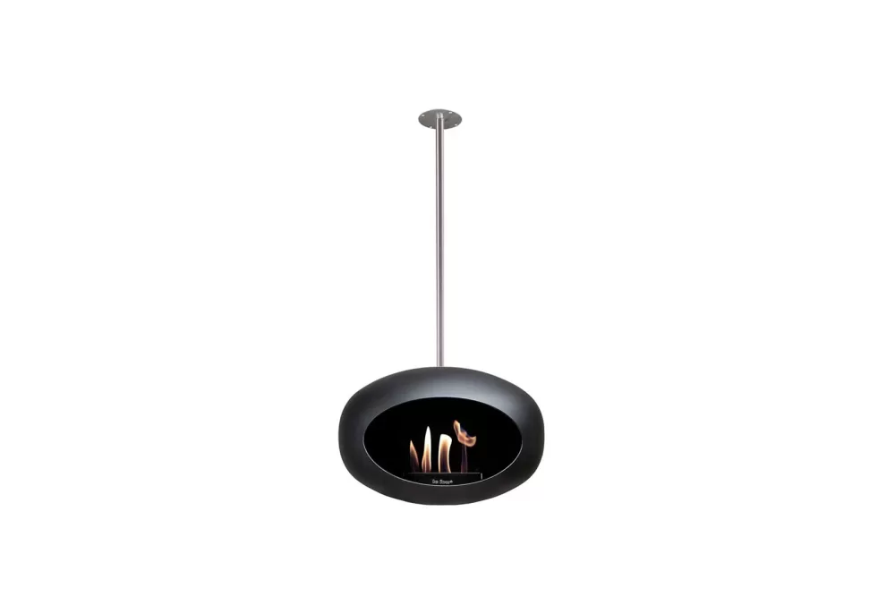 Le Feu Sky Black Bioethanol Kamin 50 cm - Eleganter Deckenkamin aus Edelstahl, rauchfrei, sichere SafeBurn-Technologie, stilvolles Design.