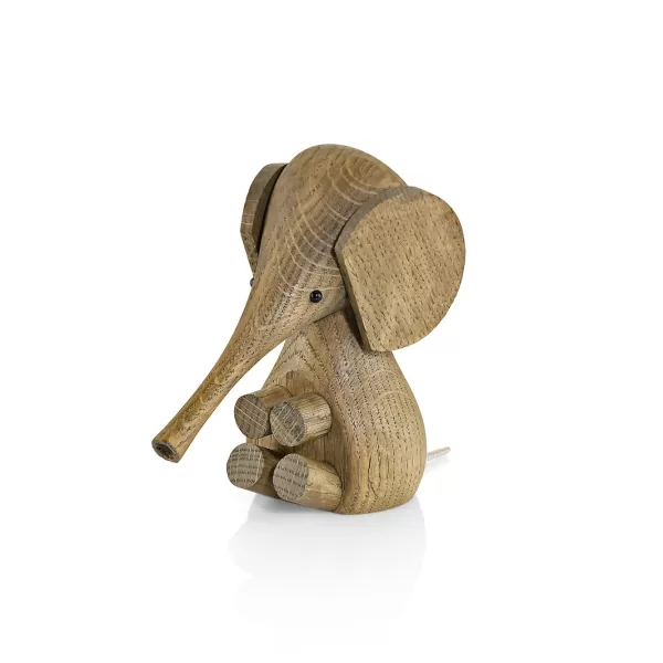 Lucie Kaas Baby-Elefant aus Räuchereiche – 11 cm hoch, zeitloses Design, von Gunnar Florning, ideal für Kinderzimmer-Dekoration