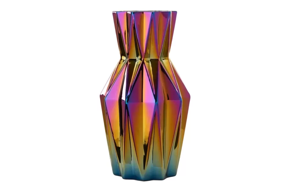 Pols Potten Oily Folds Vase S – Elegante, bunte Glasur, moderne Form für stilvolle Inneneinrichtung, einzigartiges Design für jeden Raum