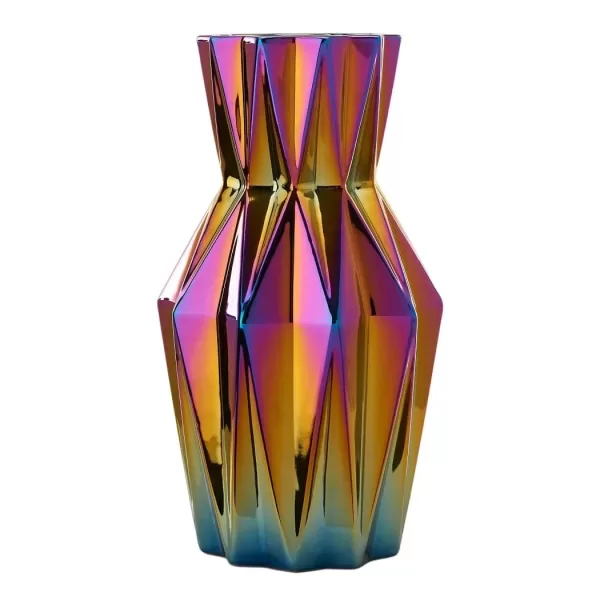 Pols Potten Oily Folds Vase S – Elegante, bunte Glasur, moderne Form für stilvolle Inneneinrichtung, einzigartiges Design für jeden Raum