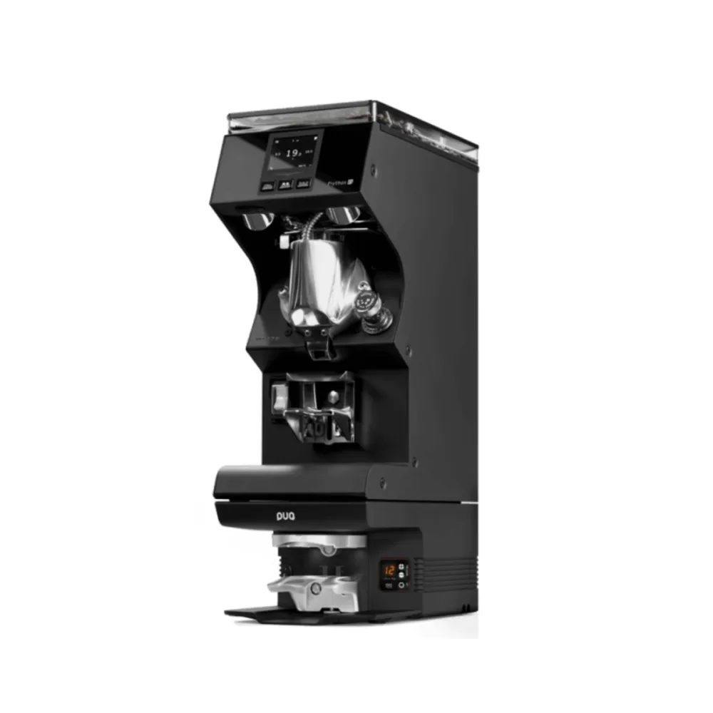 PuqPress M6 Unterbau für Mythos MY 75/85 – Automatischer Tamper Schwarz, 58mm, einstellbarer Druck, für Gastronomie & Baristas