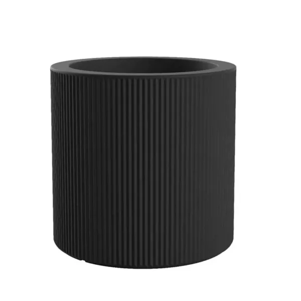 Vondom Gatsby Cylinder Pflanzgefäß Ø50cm x 90cm Schwarz – Luxuriöses Art Déco Design, wetterfest & UV-beständig, Ramón Esteve Kollektion