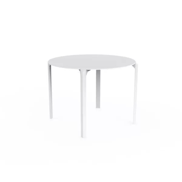 Vondom Quartz Esstisch rund Ø 100 cm - Weiß, modernes Design, stabil, stapelbar, aus Polyamid & Fiberglas, ideal für drinnen & draußen