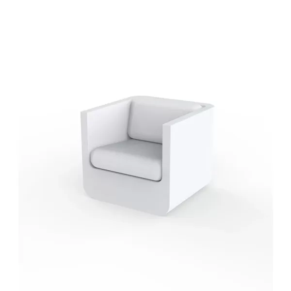 Vondom Ulm Loungesessel Weiß - Ergonomisch, wetterbeständig, 100% recycelbar, für Innen- und Außenbereich, modernes Design, komfortabel.