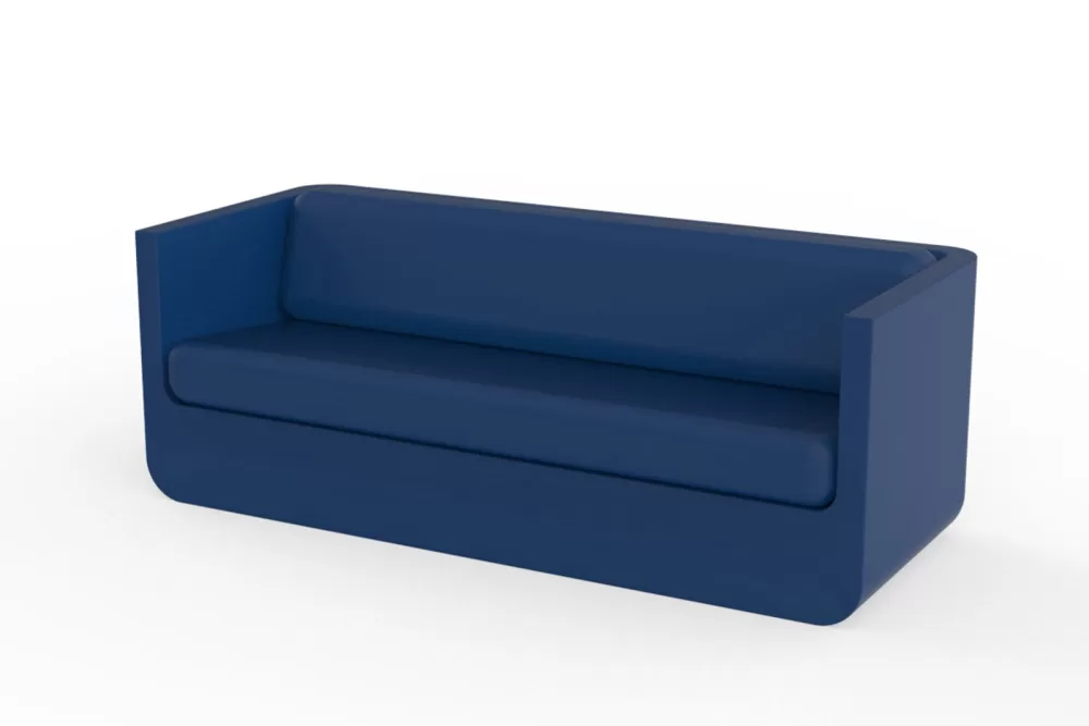 Vondom Ulm Sofa Marineblau – Wetterfestes Designer-Sofa aus recycelbarem Polyethylen, für Innen- und Außenbereich, ergonomisch & elegant