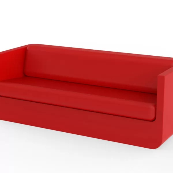 Vondom Ulm Sofa Rot - Wetterfestes Designermöbel aus 100% recycelbarem Polyethylen, für Innen- und Außenbereich, ergonomisch und elegant