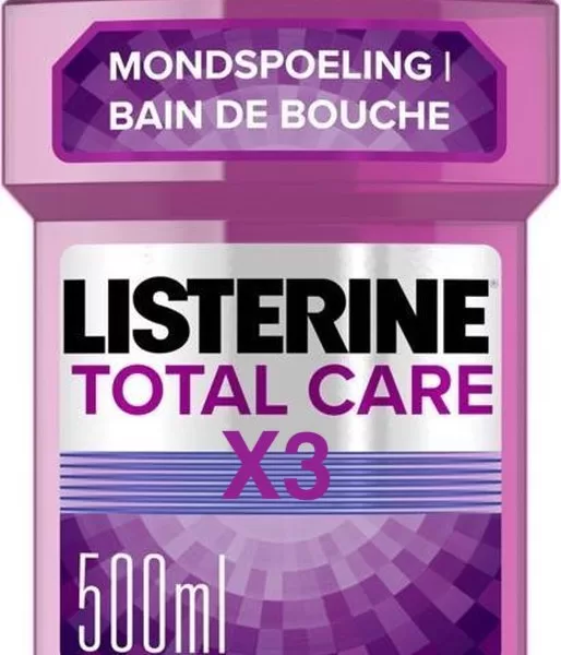 3x Listerine Total Care Mundwasser 500 ml – effektive Mundhygiene für frischen Atem und gesunde Zähne - 3er Pack