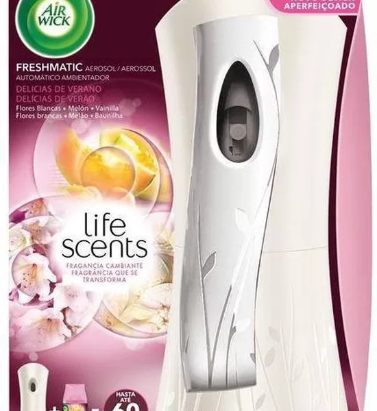 Air Wick Freshmatic Life Scents Zomergenot Luchtverfrisser - 2400 Sprays, 2 Maanden Levensduur, Frisse Witte Bloemen en Meloen Geur