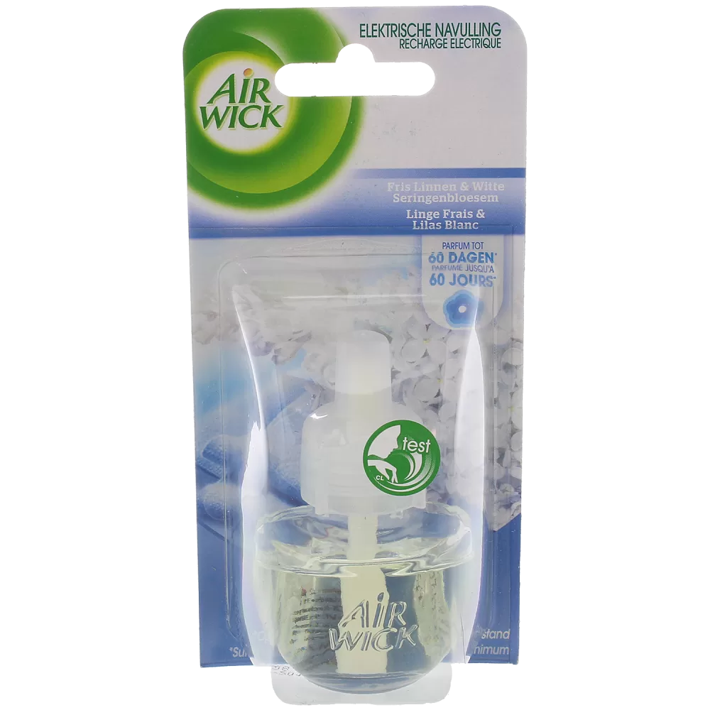 Air Wick Geurverspreider Navulling 19ml - Classic & Double Fresh - Fris Linnen & Witte Bloesem - Tot 60 Dagen Geur