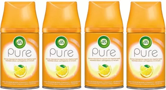 Air Wick Pure Mediterranean Sun Nachfüllungen – 4 x 250 ml für Freshmatic Max – Frischer Duft für Ihr Zuhause