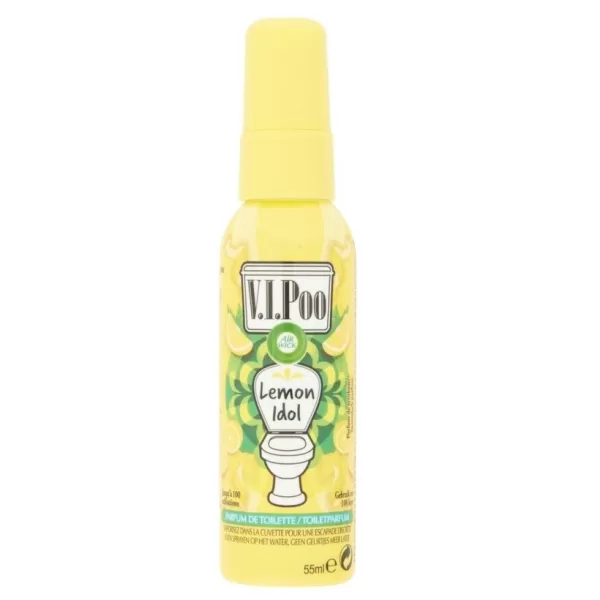 Airwick Vipoo King Lemon Luchtverfrisser – 55 ml Spuitbus – Frisse Citrusgeur voor Toiletverfrissing en Geurbeheersing