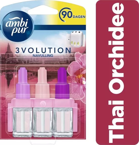 Ambi Pur 3Volution Nachfüllpack Orchidee - Raumduft, 3-fach Dufttechnologie, langanhaltend, 20ml, für frische Luft im Zuhause