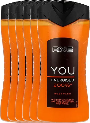 Axe Douchegel You Energised - 6x250ml | Verfrissende, moderne geur voor mannen | Ideaal voor dagelijkse verzorging