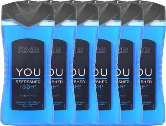 Axe Douchegel You Refreshed 6x250ml – Moderne, mannelijke geur voor een verfrissende douche-ervaring