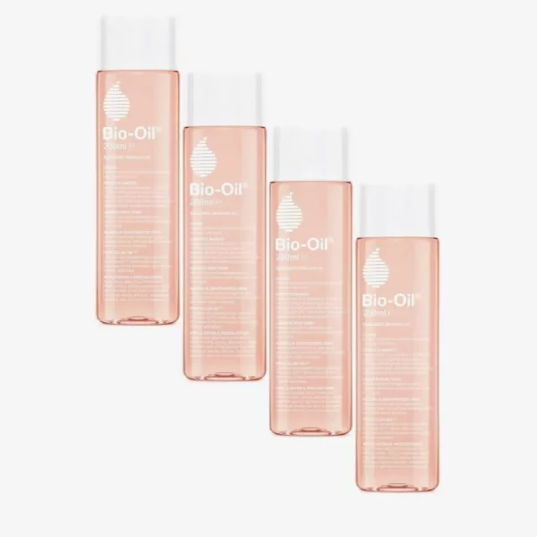 Bio Oil Huidverzorgingolie - 4 x 200ml Voordeelverpakking voor Littekens, Striae, Droge Huid & Veroudering - Effectieve, Lichte Olie