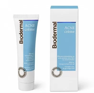 Biodermal Acne Creme 30 ml - Effectieve Behandeling voor Acne, Puistjes & Onzuiverheden - Geschikt voor Gevoelige Huid - Medisch Hulpmiddel